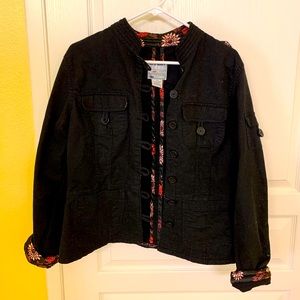 Women’s black button-up jacket
